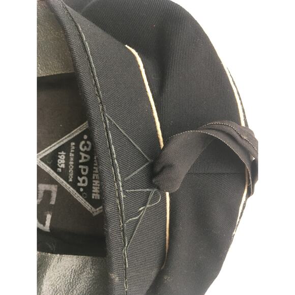 Soviet USSR Russian Military Navy Uniform Cap with Ribbons 1985 Size 53 - Picture 3 of 6